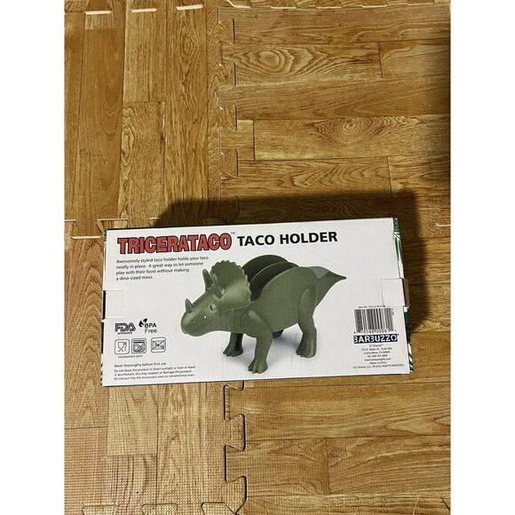 Tricerataco (Barbuzzo) New Unused Opened Box BPA Free Green Plastic Taco Holder - Picture 2 of 7